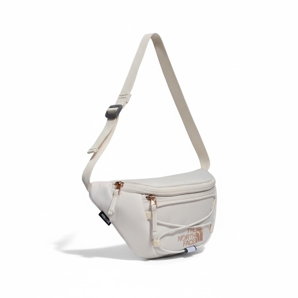 The North Face Belt Bag Gardenia White Sparkle Logo RARE, Rose Gold Hardware - Picture 2 of 5